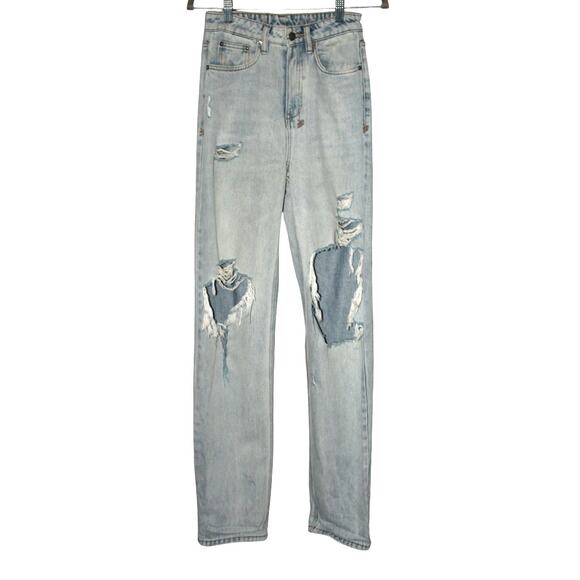 Ksubi Jeans Distressed High Waisted Straight Leg Denim Size 24